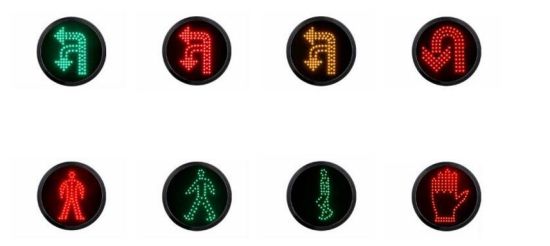 300mm 12 Inch Red Yellow Green Add Green Arrow 4 Ways LED Traffic Signal Light